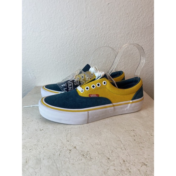 New Vans Men's 6.5 Sneaker‎ Era Pro Prime Atlantic Gold Green Suede Yellow Shoe